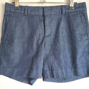 Banana Republic Women's Flat Front Dark Denim Chambray Shorts